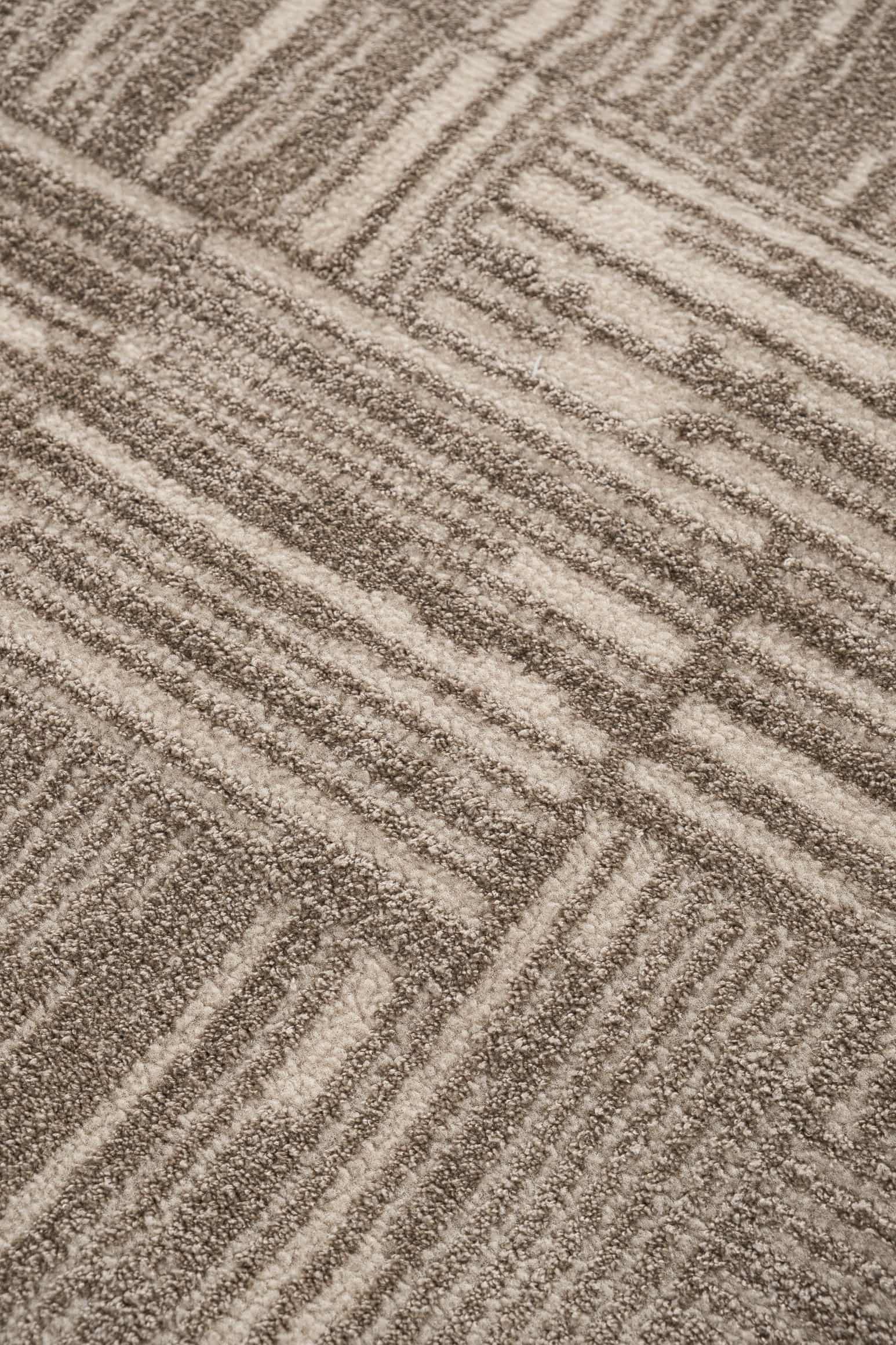 Line LN03 Beige Modern Çizgili Bohem Salon Halısı