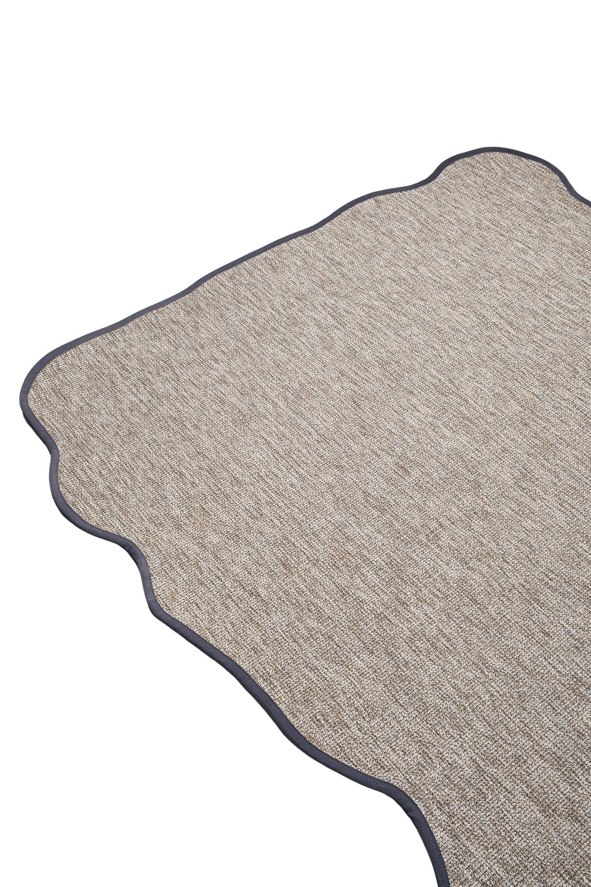 Canvas 4 Judy JD02 Natural Cotton Bordure 08 Anthracite Amorf Sisal Halı