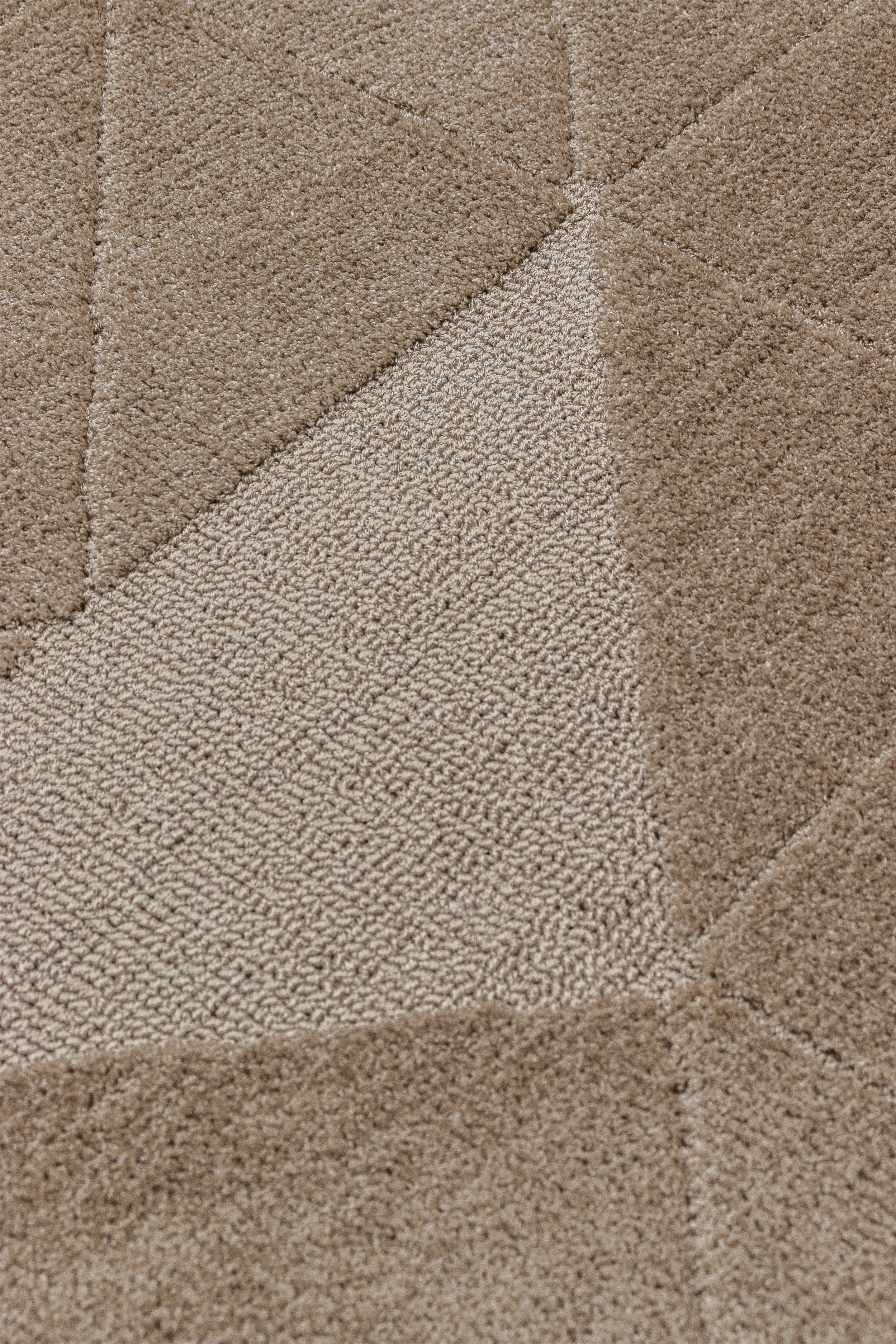 Sidney SDY05 Beige Round Plush Textured Living Room Machine Carpet