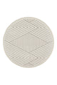 Sidney SDY02 Cream Beige Round Plush Textured Living Room Machine Carpet