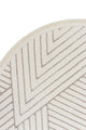 Sidney SDY02 Cream Beige Round Plush Textured Living Room Machine Carpet