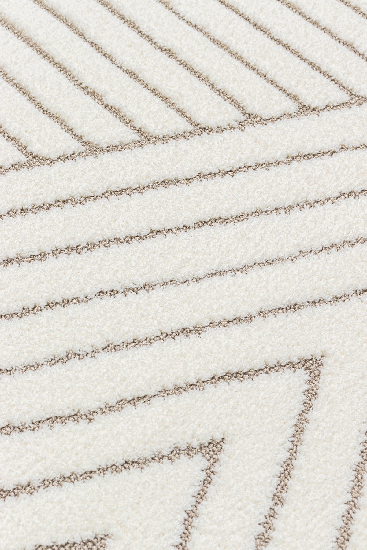 Sidney SDY02 Cream Beige Round Plush Textured Living Room Machine Carpet