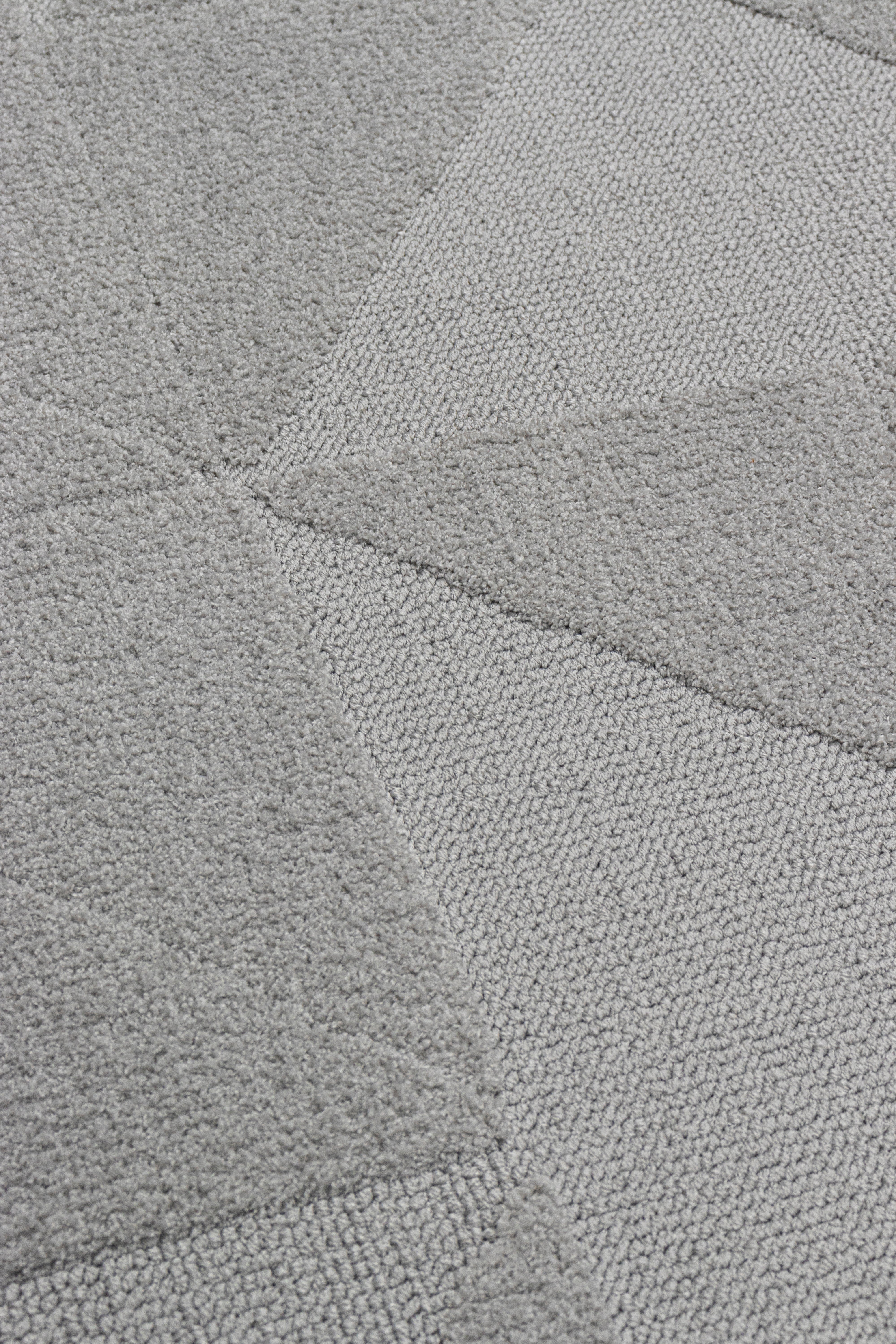 Sidney SDY04 Grey Round Plush Textured Living Room Machine Carpet