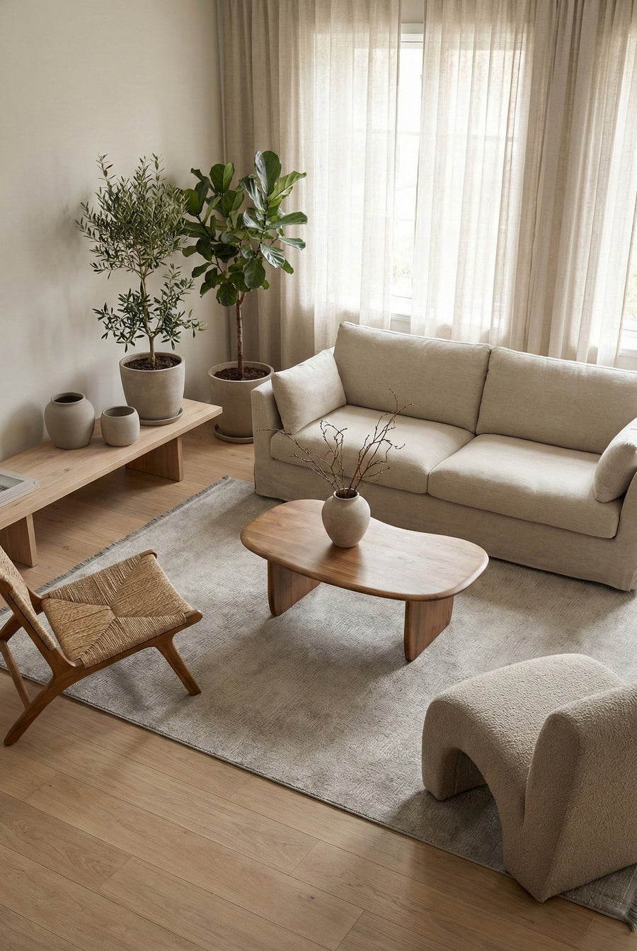Line LN02 Grey Modern Çizgili Bohem Salon Halısı
