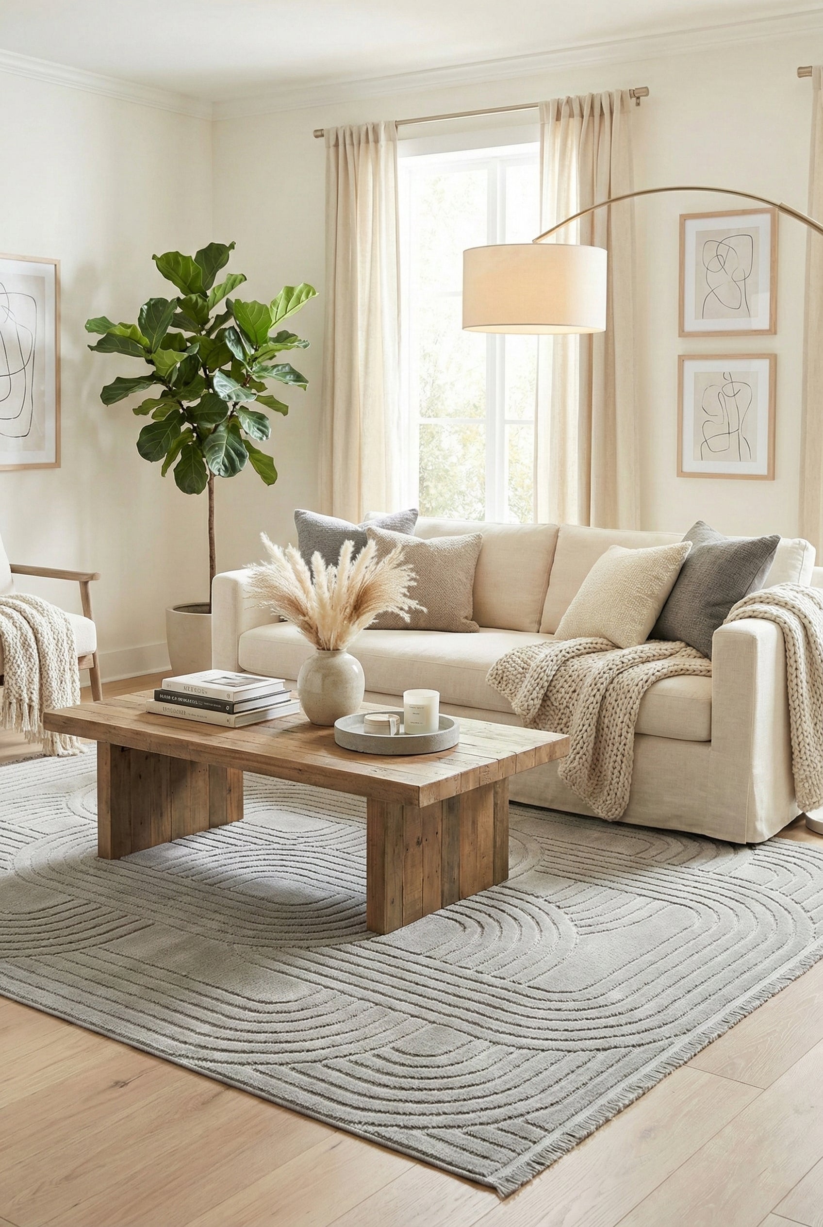 Luiz LZ02 Grey İskandinav Desenli Modern Salon Halısı