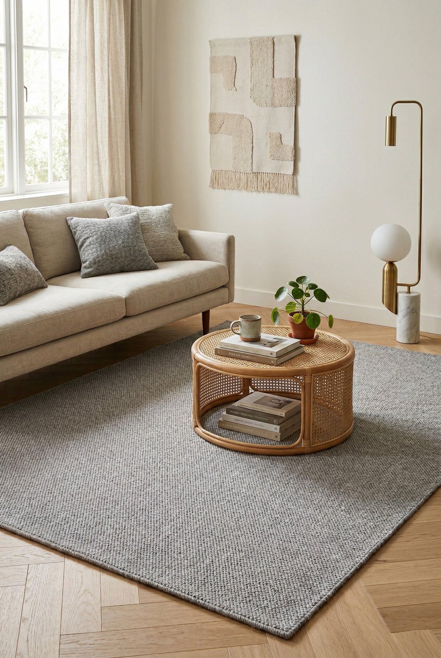 Madam MD 01 Grey Doğal Yün Halı