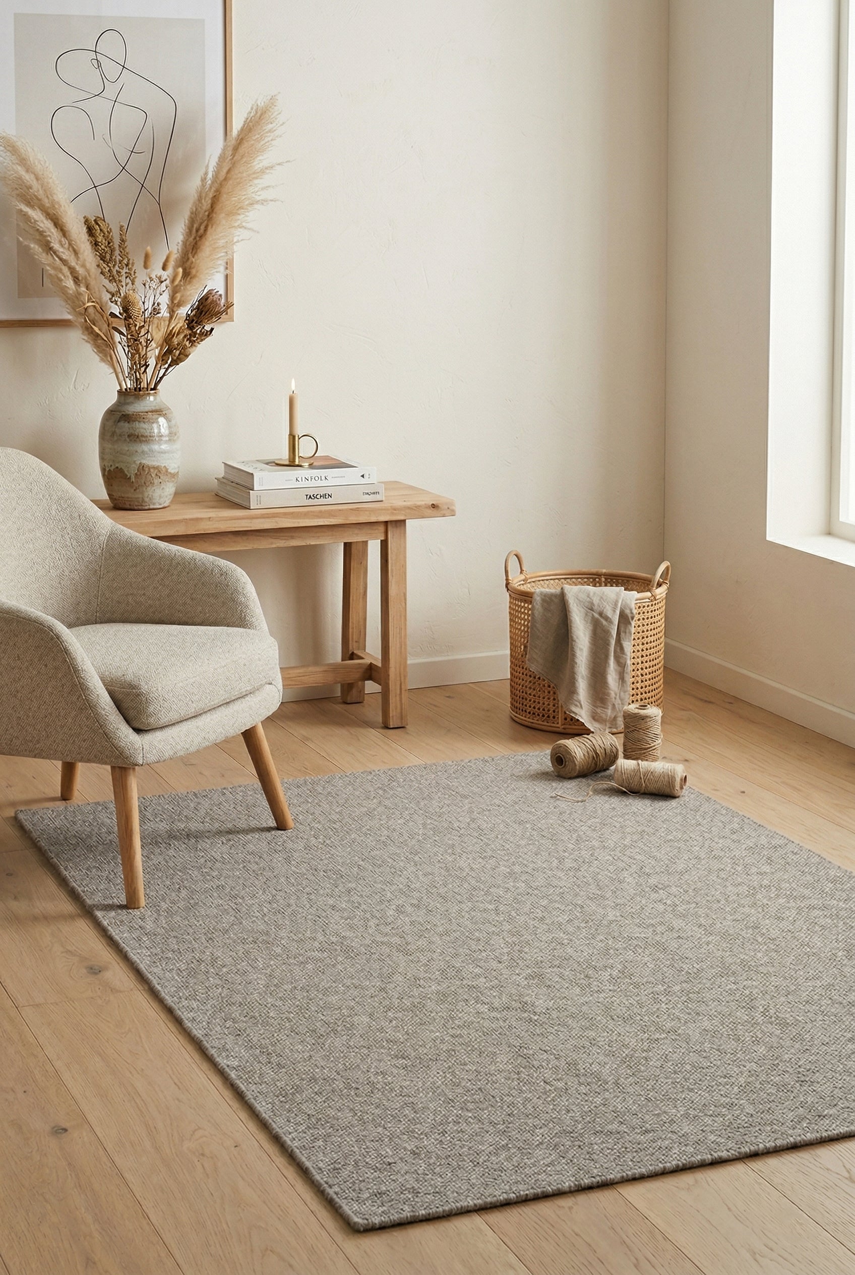 Madam MD 01 Stone Doğal Yün Halı