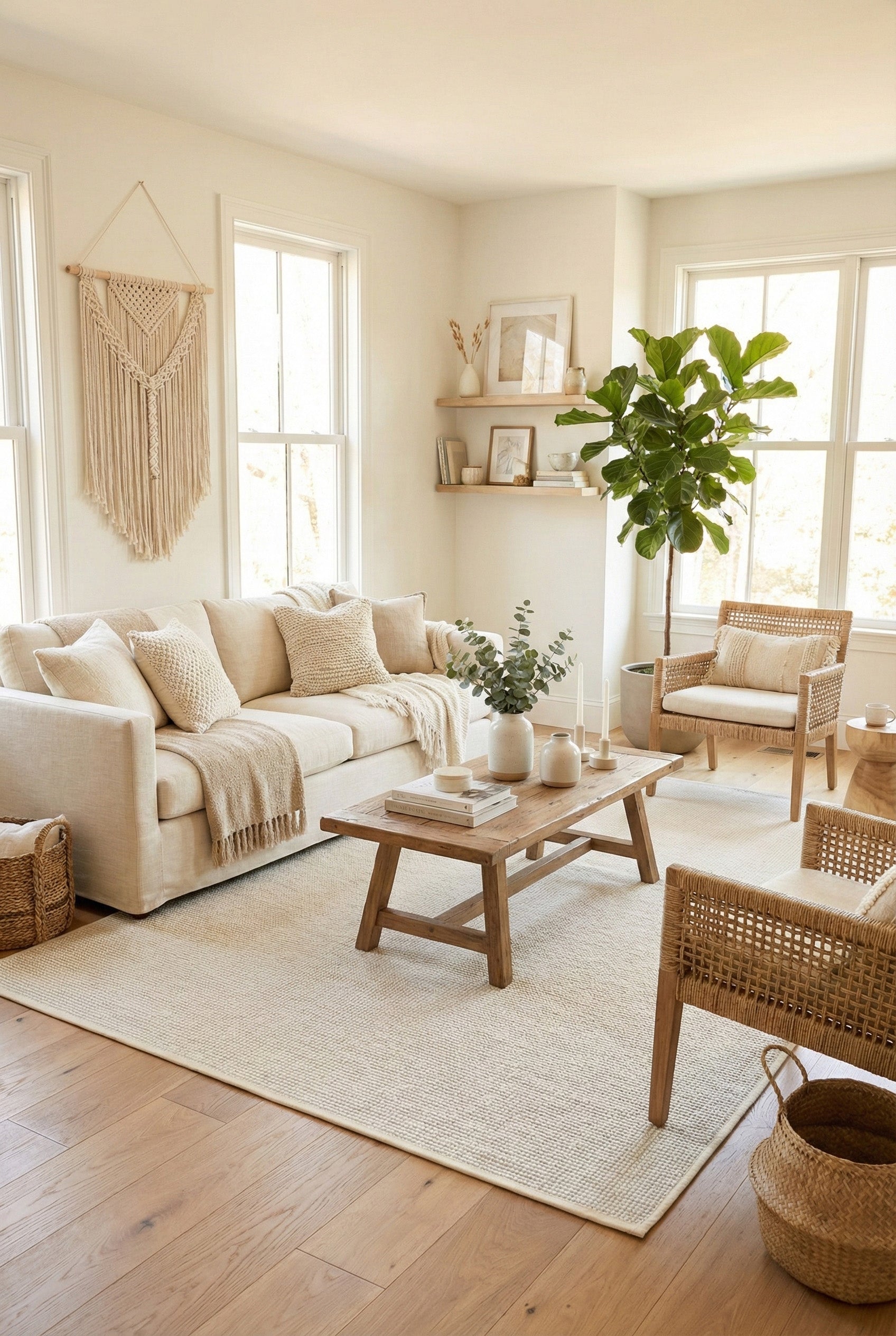 Suit SU01 Cream Biye 01 White Doğal Sisal Halı