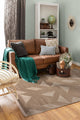 Sidney SD05 Beige Plush Textured Living Room Machine Carpet