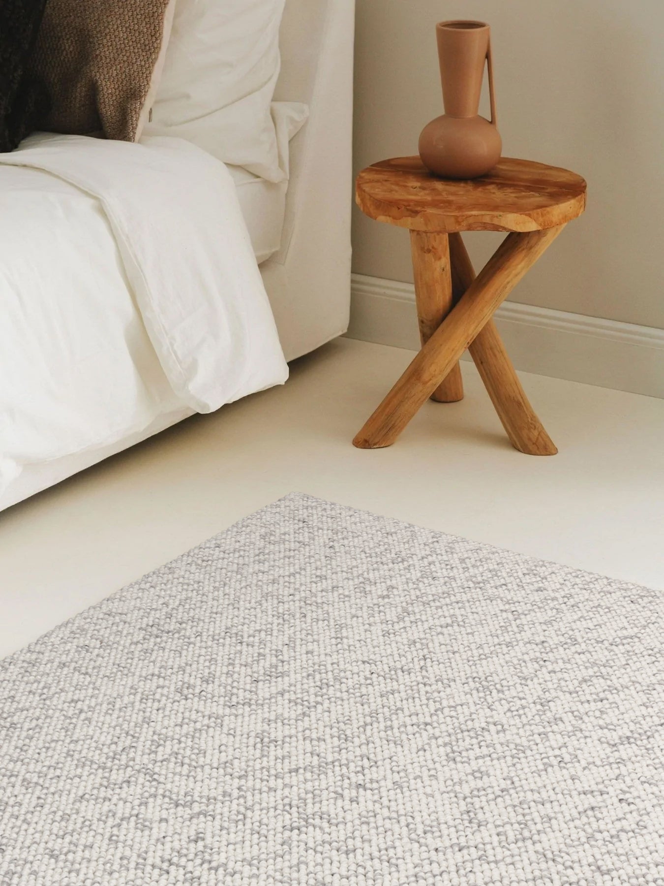 Polly PL 01 Cream Grey Natural Wool Carpet